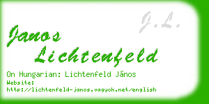 janos lichtenfeld business card